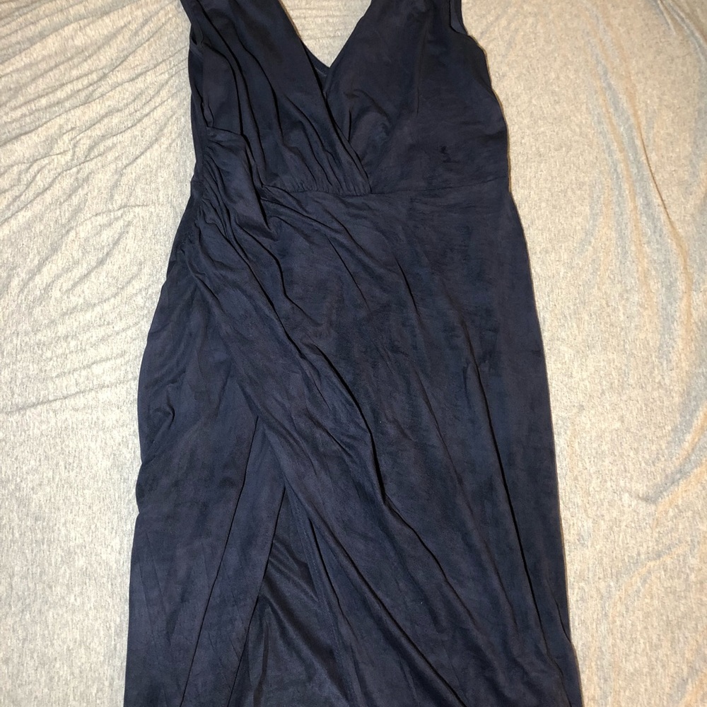 Dark blue dress with slit from fashion nova
